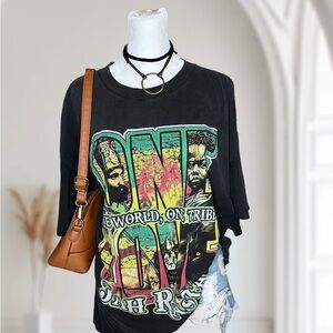 Vintage Jah Rasta One Love Graphic T-Shirt Distressed Made in USA 2XL